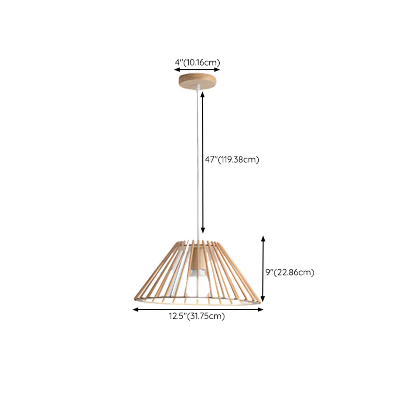 Suspension géométrique moderne en bois à 2 lumières pour salle à manger