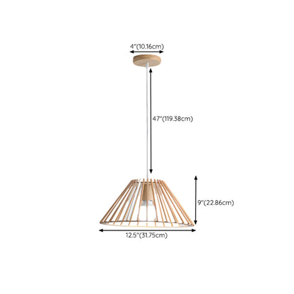 Suspension géométrique moderne en bois à 2 lumières pour salle à manger