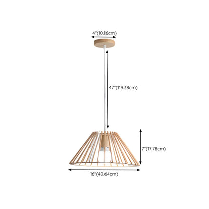 Suspension géométrique moderne en bois à 2 lumières pour salle à manger