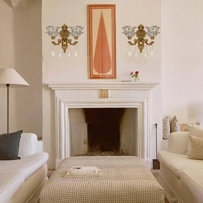 Applique murale d'intérieur géométrique en laiton antique