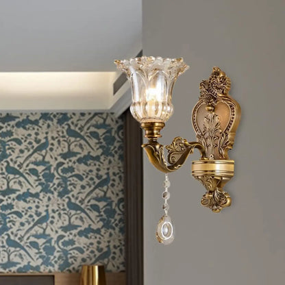 Applique murale d'intérieur géométrique en laiton antique