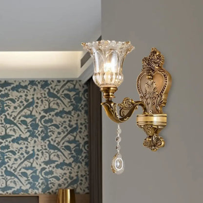 Applique murale d'intérieur géométrique en laiton antique