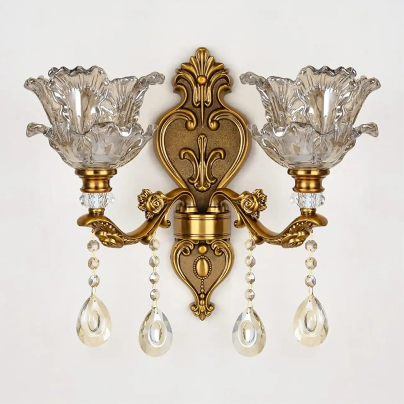 Applique murale d'intérieur géométrique en laiton antique