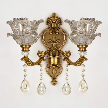 Applique murale d'intérieur géométrique en laiton antique