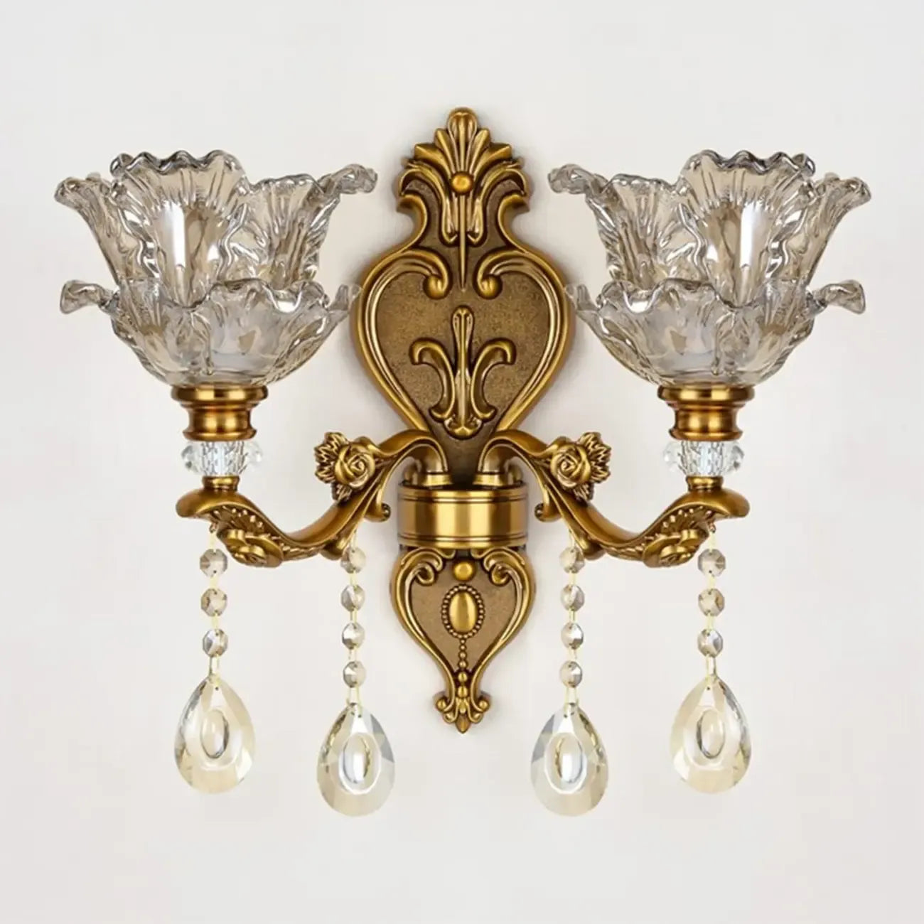 Applique murale d'intérieur géométrique en laiton antique