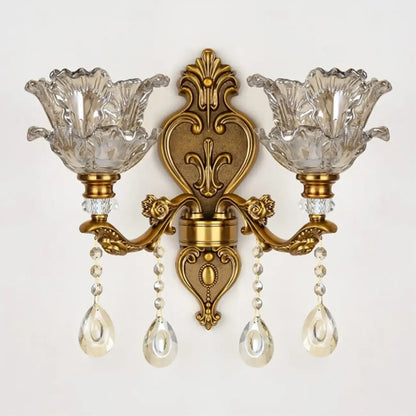 Applique murale d'intérieur géométrique en laiton antique