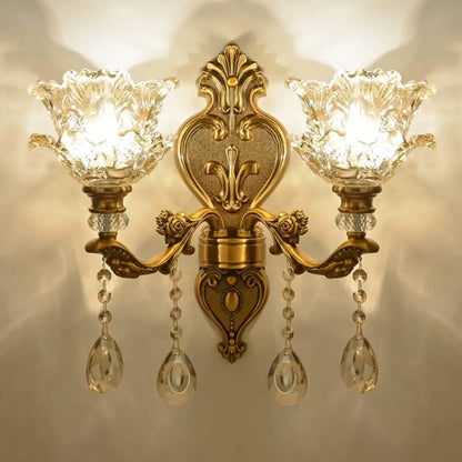 Applique murale d'intérieur géométrique en laiton antique