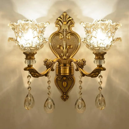 Applique murale d'intérieur géométrique en laiton antique