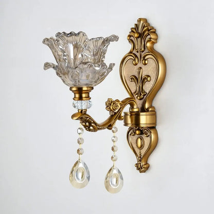 Applique murale d'intérieur géométrique en laiton antique