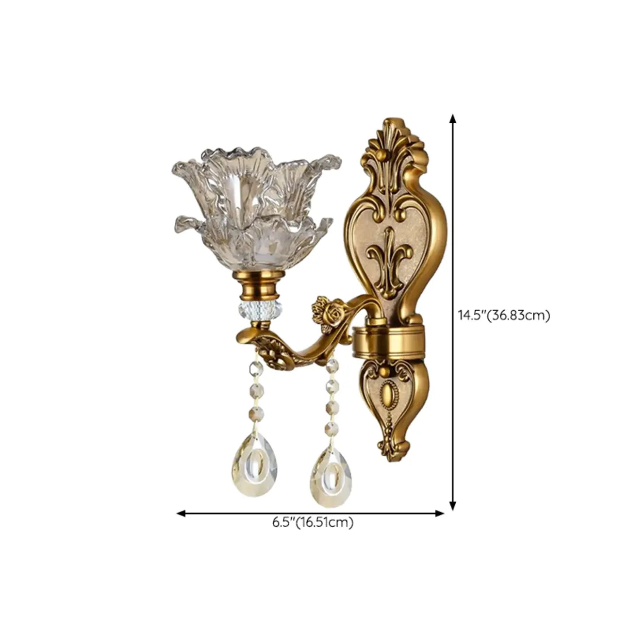 Applique murale d'intérieur géométrique en laiton antique