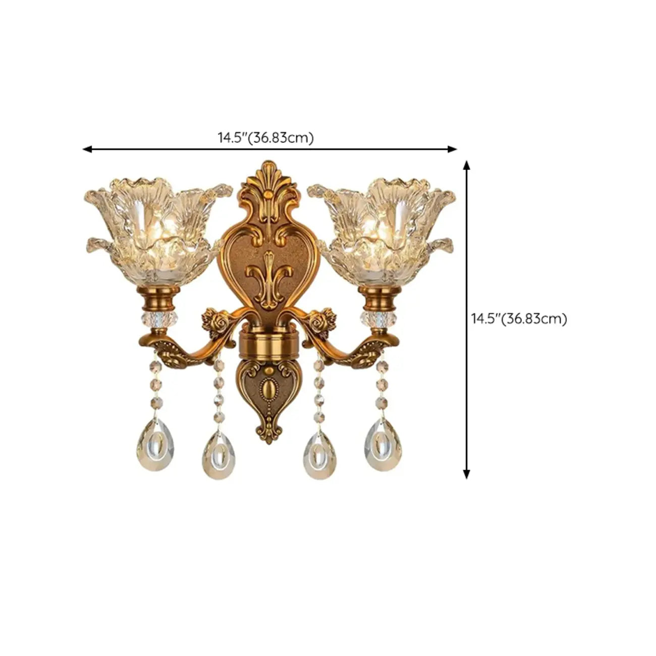 Applique murale d'intérieur géométrique en laiton antique