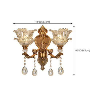 Applique murale d'intérieur géométrique en laiton antique