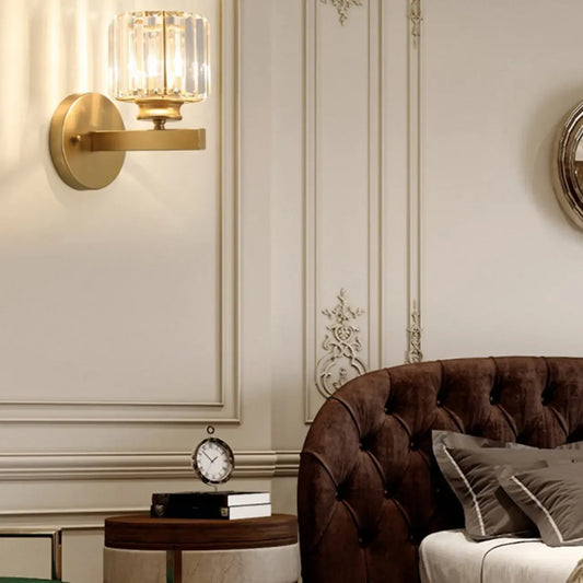 Applique murale géométrique en cristal à LED pour l'éclairage du salon