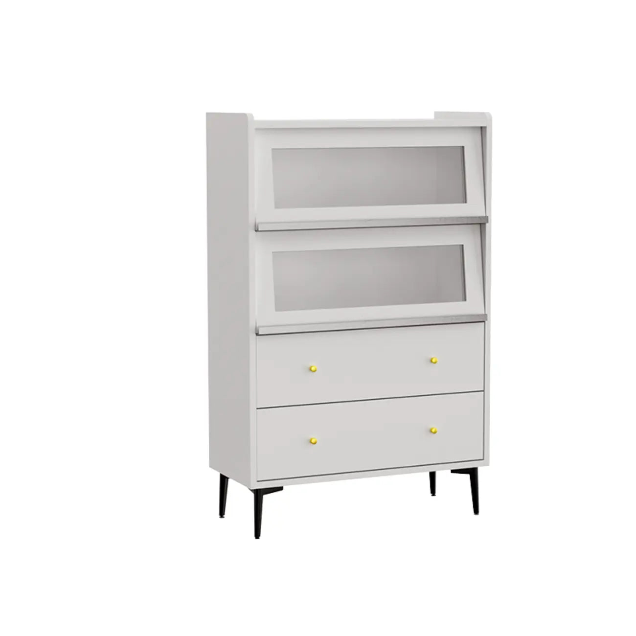 Vitrine moderne en bois noir avec verre inversé