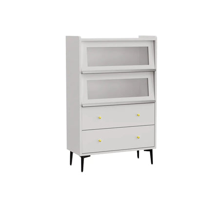 Vitrine moderne en bois noir avec verre inversé