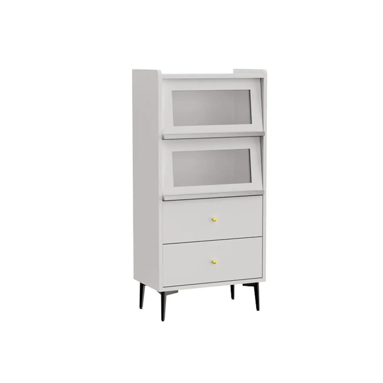 Vitrine moderne en bois noir avec verre inversé