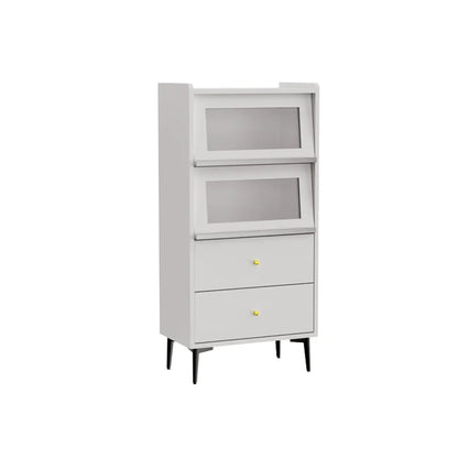 Vitrine moderne en bois noir avec verre inversé