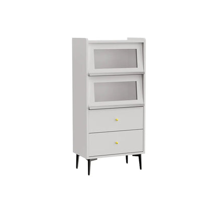 Vitrine moderne en bois noir avec verre inversé