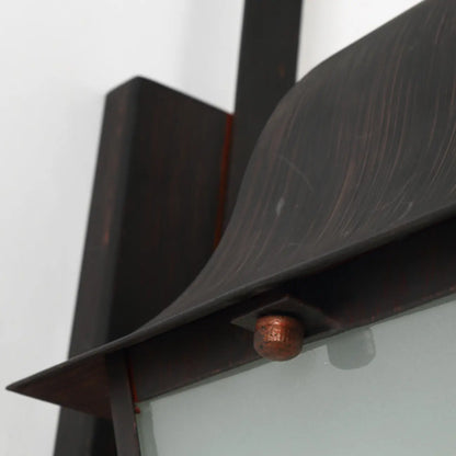 Lanterne murale d'extérieur moderne en métal et verre dépoli noir