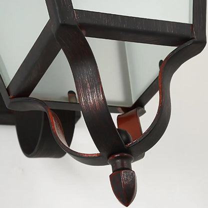 Lanterne murale d'extérieur moderne en métal et verre dépoli noir