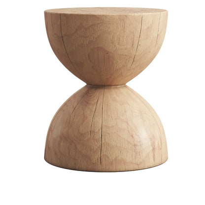 Table d'appoint en bois naturel de forme sablier