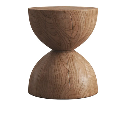 Table d'appoint en bois naturel de forme sablier