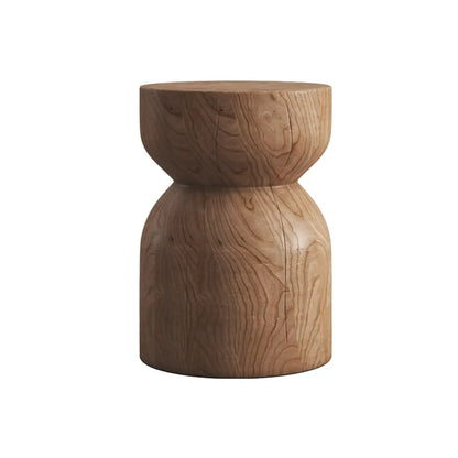 Table d'appoint en bois naturel de forme sablier