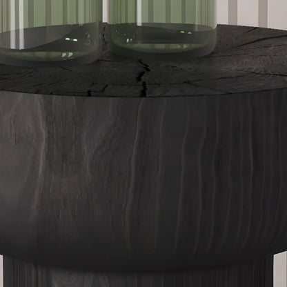 Table d'appoint en bois naturel de forme sablier