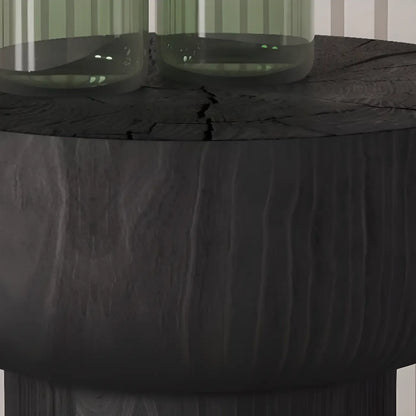 Table d'appoint en bois naturel de forme sablier