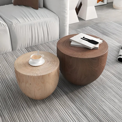 Table d'appoint en bois naturel de forme sablier