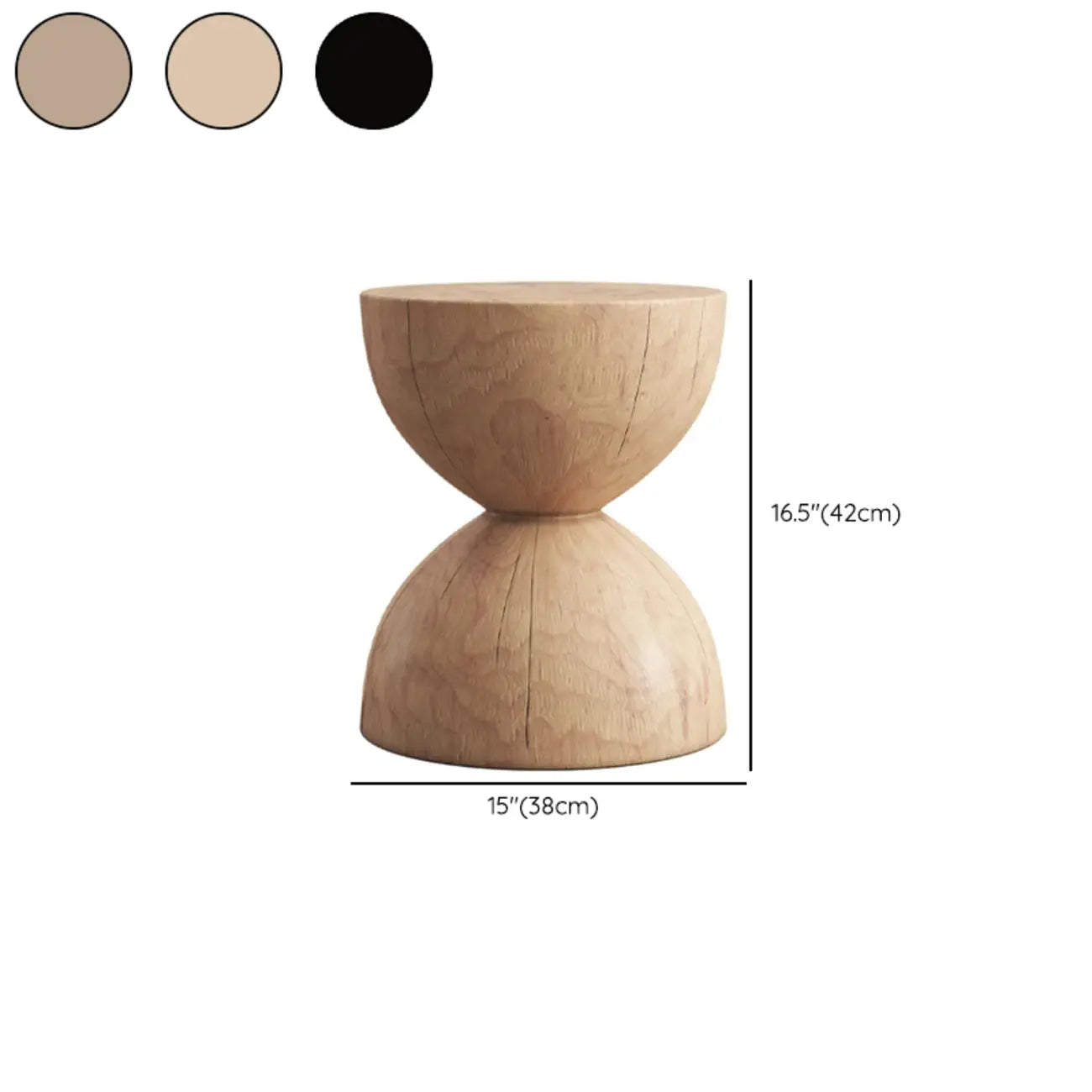 Table d'appoint en bois naturel de forme sablier