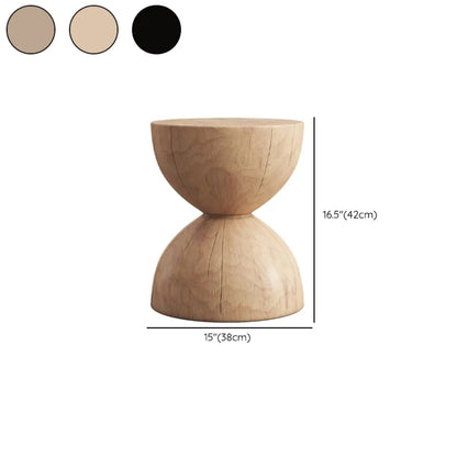 Table d'appoint en bois naturel de forme sablier