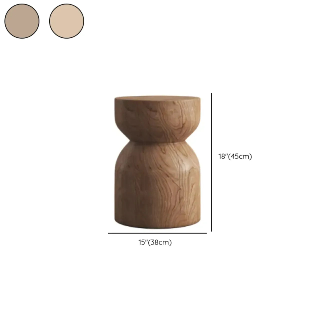 Table d'appoint en bois naturel de forme sablier