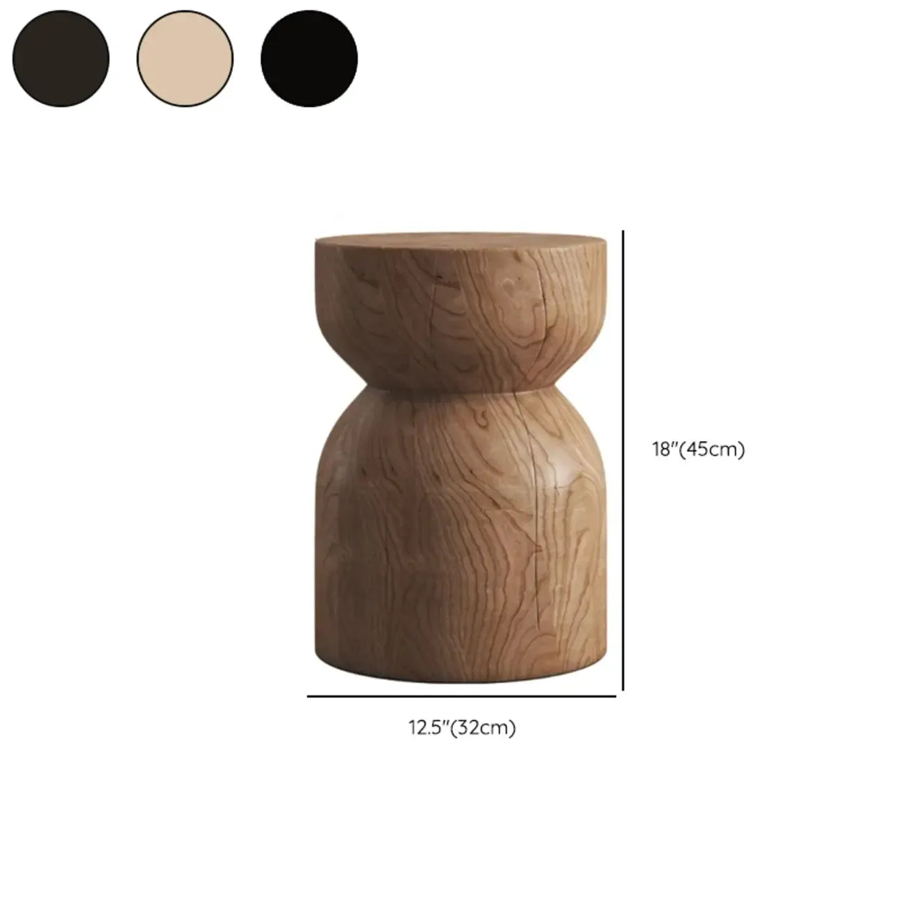 Table d'appoint en bois naturel de forme sablier