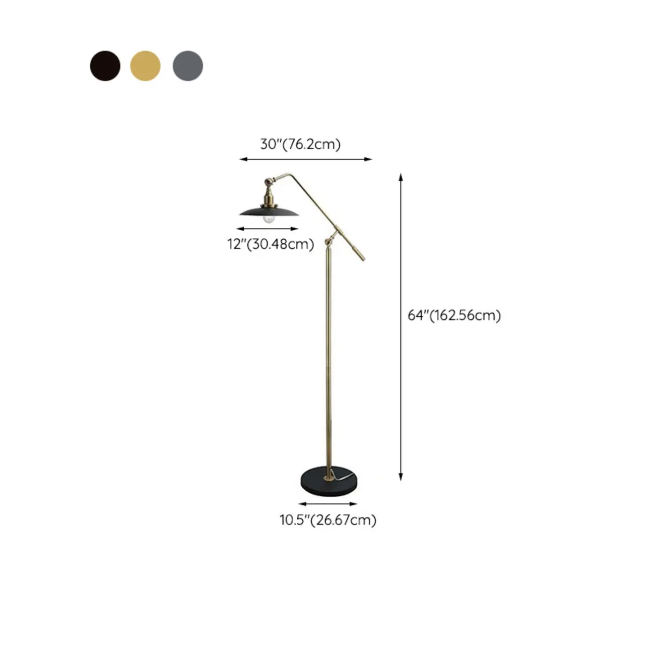 Lampadaire industriel rétro réglable en métal
