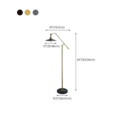 Lampadaire industriel rétro réglable en métal