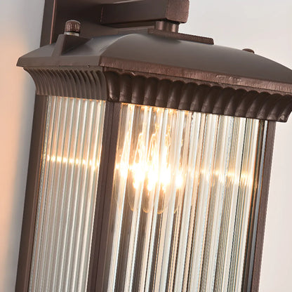 Applique murale d'extérieur classique vintage en métal et verre