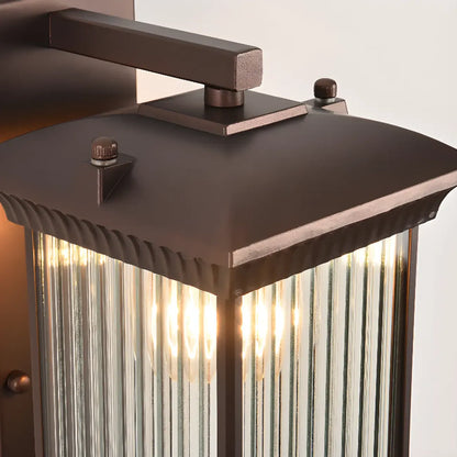 Applique murale d'extérieur classique vintage en métal et verre