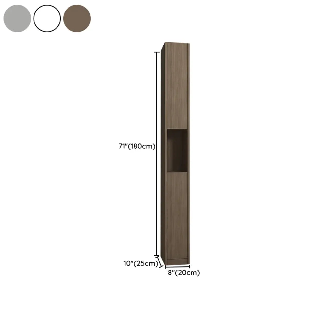 Vitrine moderne et élégante à étagères hautes rectangulaires en bois