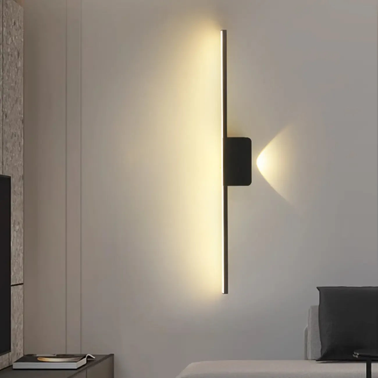 Applique murale à 2 lumières en fonte noire pour salle de bain