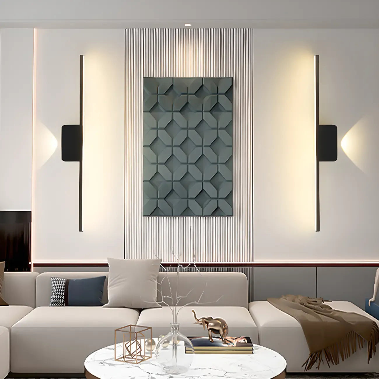 Applique murale à 2 lumières en fonte noire pour salle de bain