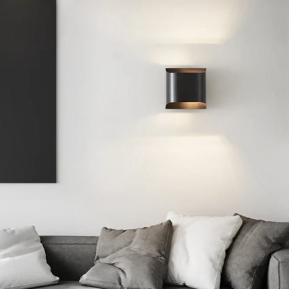 Applique murale LED à 2 lumières en cuivre, finition or/noir