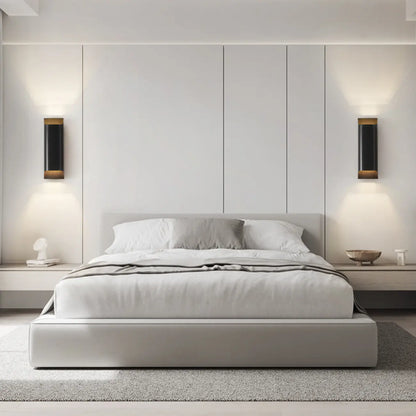 Applique murale LED à 2 lumières en cuivre, finition or/noir