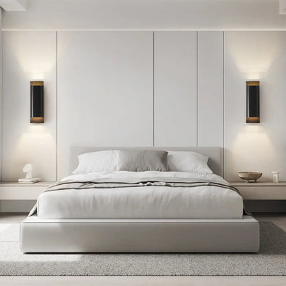 Applique murale LED à 2 lumières en cuivre, finition or/noir