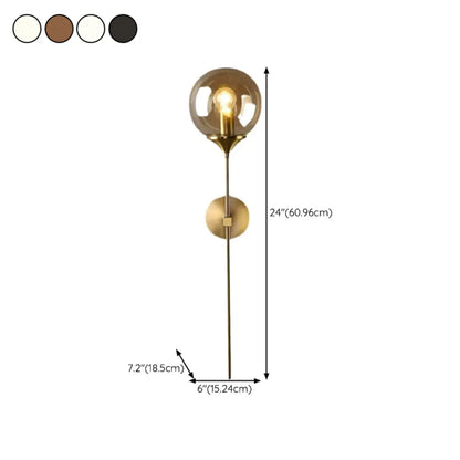 Applique murale moderne en laiton avec abat-jour en verre