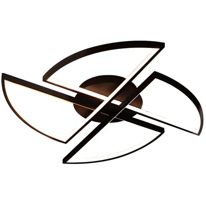 Plafonnier LED encastré en métal noir et blanc moderne en forme de moulin à vent