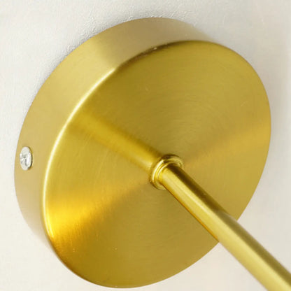 Applique murale vintage à bras articulé avec abat-jour en verre ambré