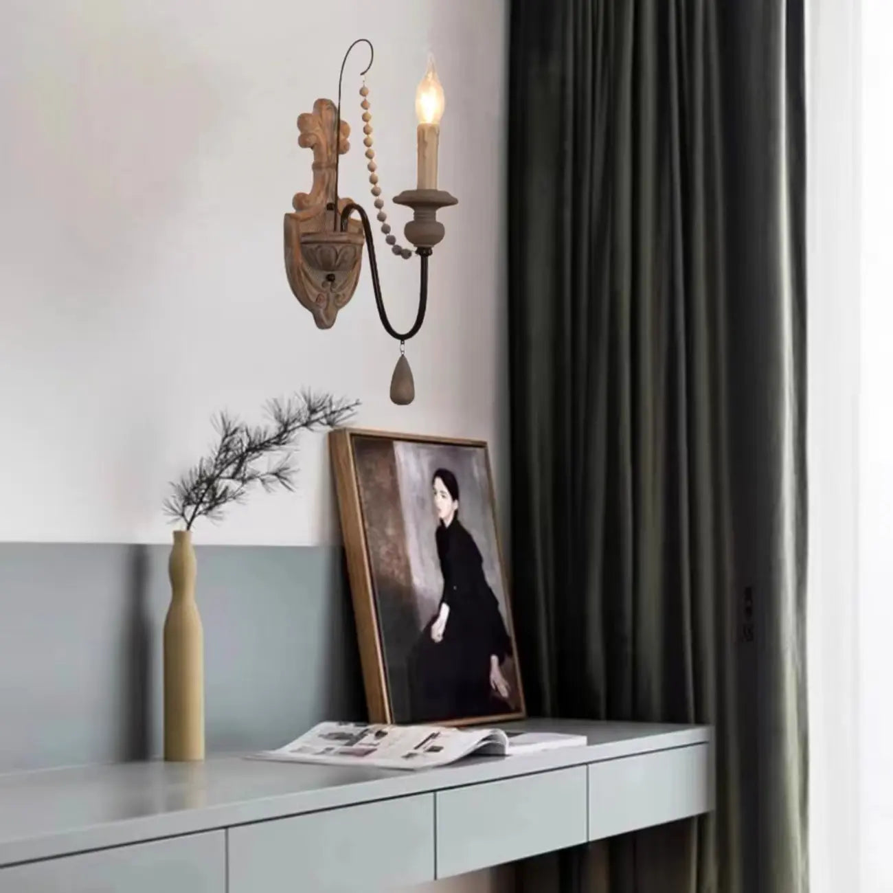 Applique murale vintage en cristal de style candélabre pour éclairage intérieur