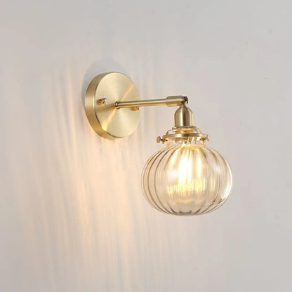 Applique murale vintage réglable avec abat-jour globe pour chambre à coucher