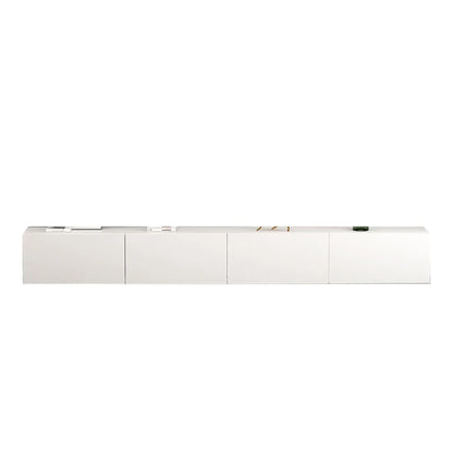 Meuble TV rectangulaire en bois blanc de 71 pouces avec rangement